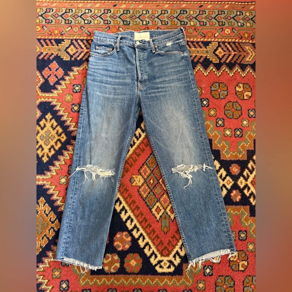 Mother Denim High Rise Distressed Jeans – Size 31 – “Playing With Scissors”